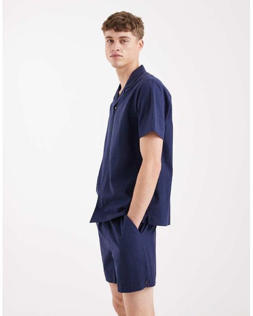 Aray Blue Seersucker Shorts