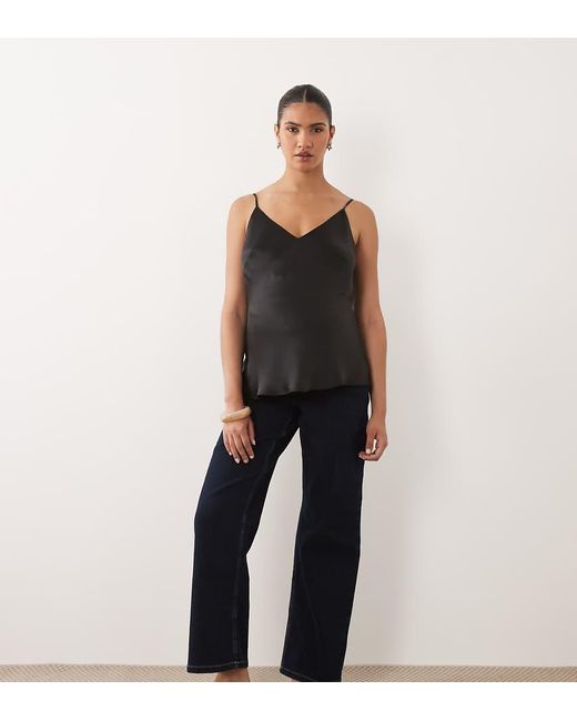 Mama.licious Black Mamalicious Maternity Fuji Over The Bump Wide Leg Jeans