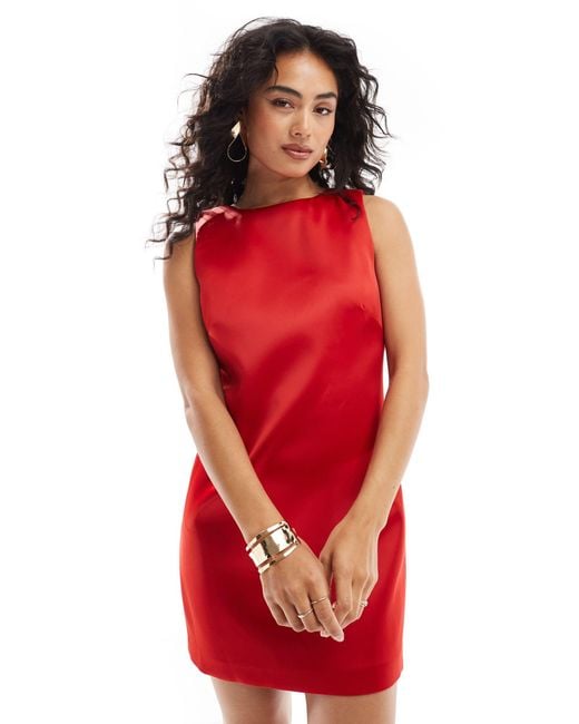 Ever Red Mini EVER NEW Low Back Mini Dress in Red | Lyst