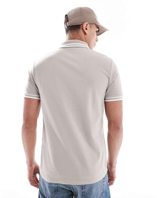 ASOS Basic Poloshirt Met Witte Bies in het White voor heren