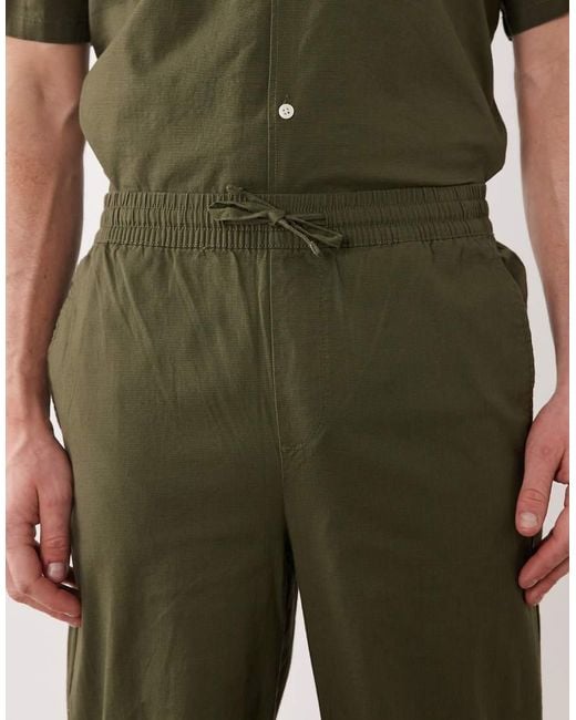 Only & Sons Green Linen Look Loose Fit Trousers Co-ord for men