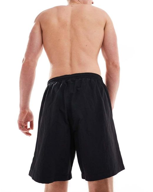 Weekday Black Ed Skater Style Swim Shorts for men