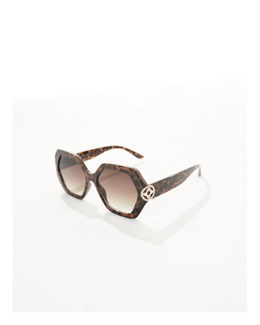 Authie - occhiali da sole rotondi oversize stile anni '70 effetto tartarugato di ALDO in Black