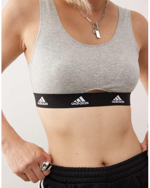 Adidas Gray Active Comfort Cotton Cropped Top