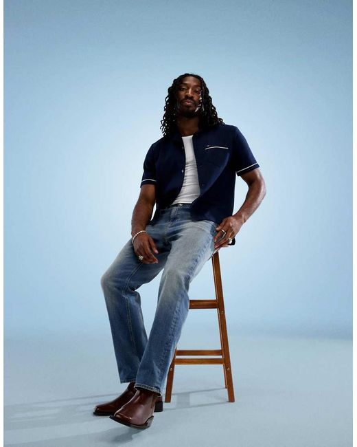 Tommy Hilfiger Blue Bowling Shirt for men