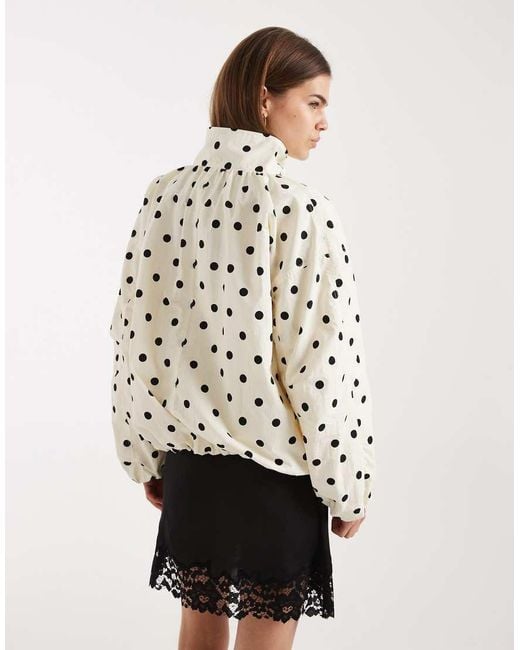 ASOS White Oversized Bubble Hem Track Jacket