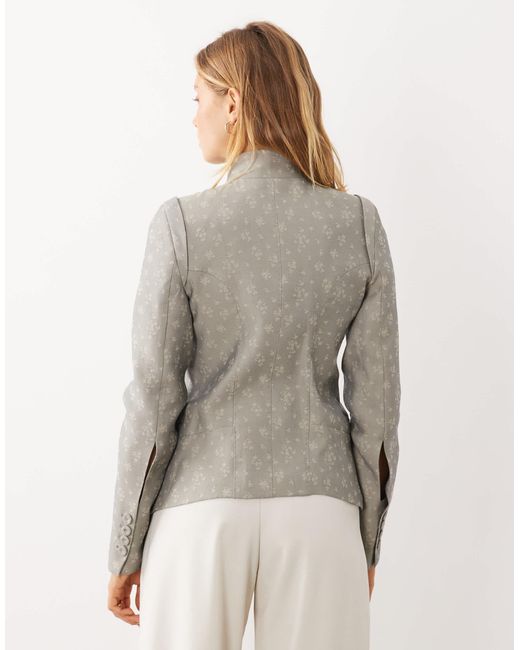 Mango Natural Funnel Neck Statement Jacket