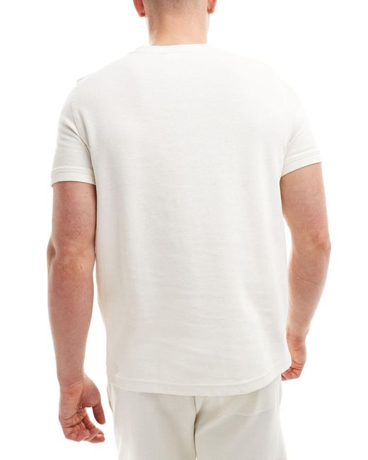Bershka White Textured Co-ord T-shirt for men