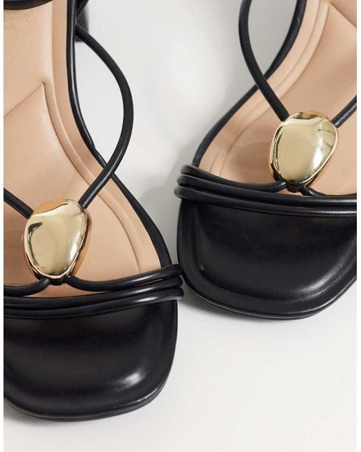 New Look White Faux Leather Multistrap Block Heeled Sandals