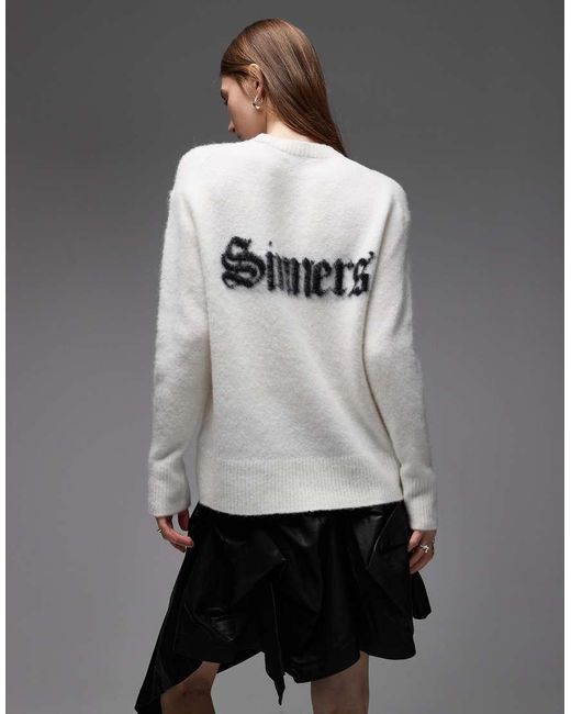 AllSaints Gray Saint Crew Neck Jumper
