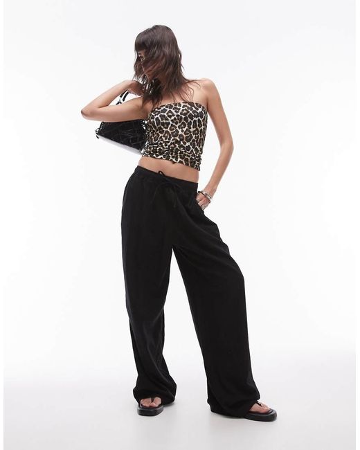 TOPSHOP Black Leopard Print Bandeau