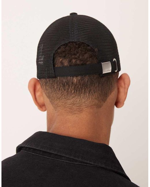 Calvin Klein Black Monologo Patch Cap for men