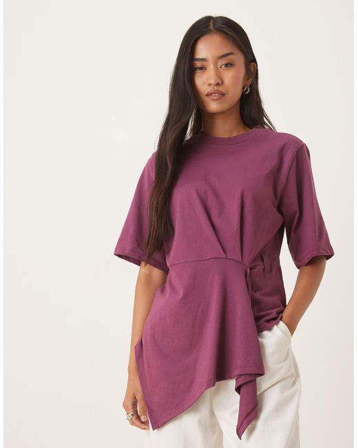 ASOS Purple Cinched Draped Tee