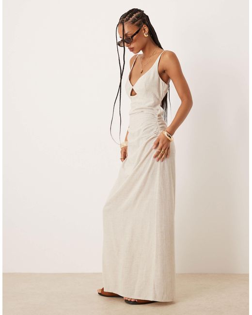ASOS Natural – maxi-sommerkleid aus leinen