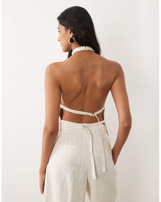 Mango White Argelia Halterneck Top Co-ord