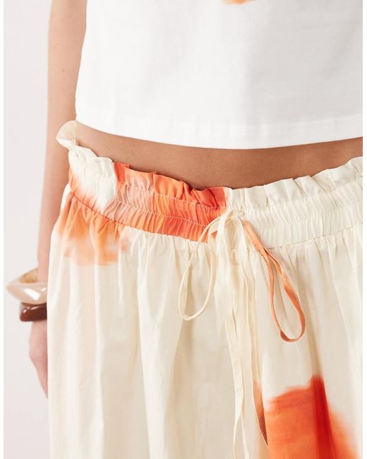 Never Fully Dressed Orange Cotton Full Maxi Skirt