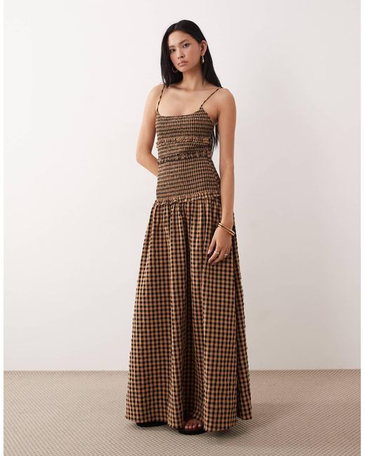 cowl neck brown dress Margot Satin Maxi cowl neckline with gold dev-position-all-sale:number:122 Color:Rust Multi Cowl Neck Off-the-shoulder Stretch