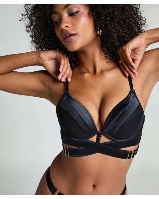 Hunkemöller Black Hunkemöller – colette – wattierter push-up-longline-bh