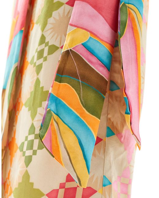 Falda semilarga cruzada con estampado abstracto jaspre Never Fully Dressed de color Multicolor