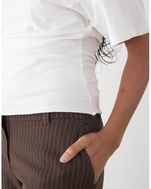 Weekday White Cinched Waist T-Shirt