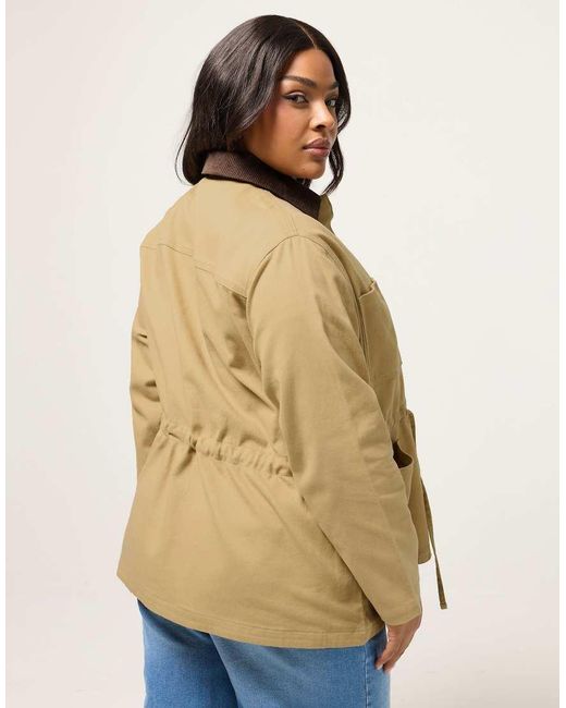 Yours Clothing Blue Woven Carpenter Jacket