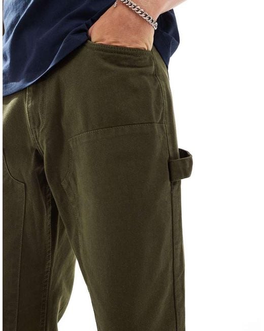 Another Influence Black Relaxed Straight Leg Carpenter Trousers for men