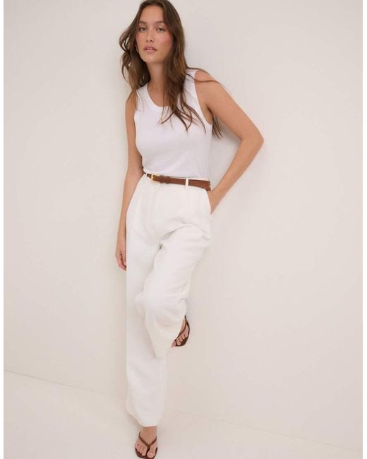 Nobody's Child Natural Tailored Jax Crepe Trousers