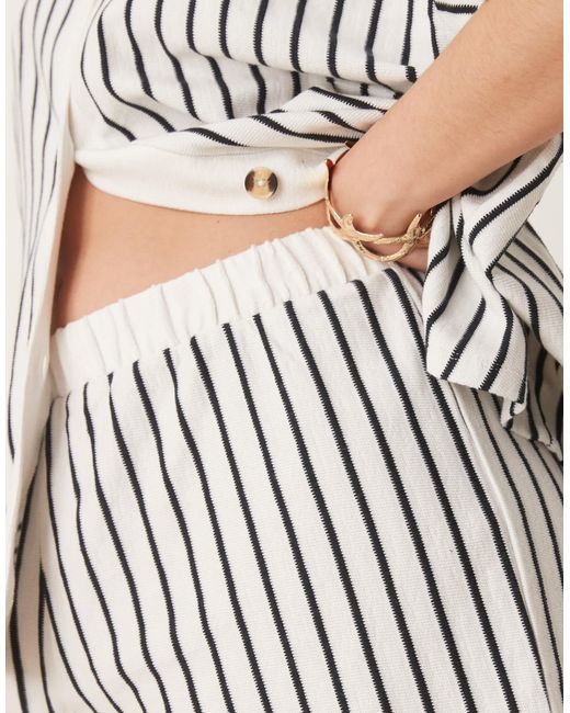 ASOS Multicolor Asos Design Curve Texture Stripe Short Co-Ord