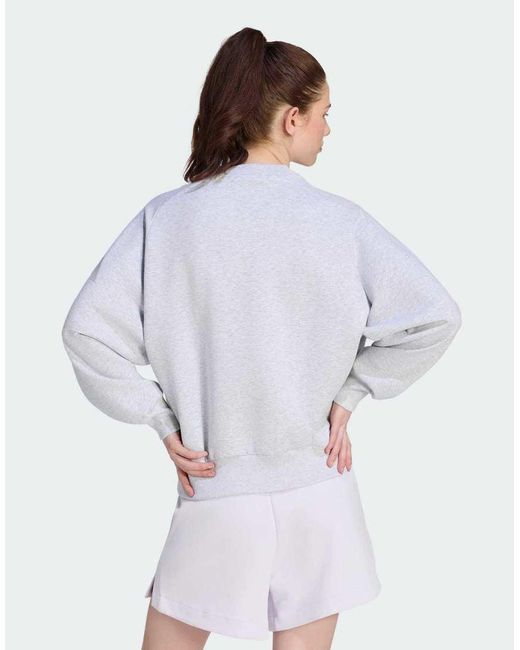 Adidas Originals White Soft Lux Loose Sweatshirt