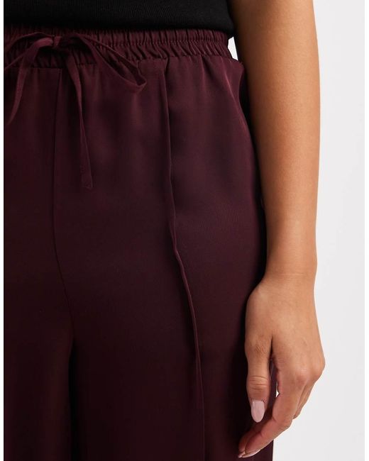 New Look Red Satin Wide Leg Trousers