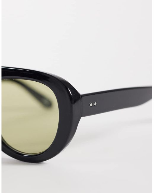 Reclaimed Vintage Natural Unisex Visor Aviator With Green Lens