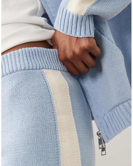ASOS Blue Knitted Micro Short Co-Ord