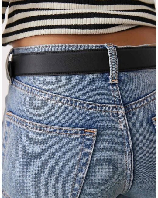 Weekday Riem Met Vierkante Zilveren Gesp in het Blue