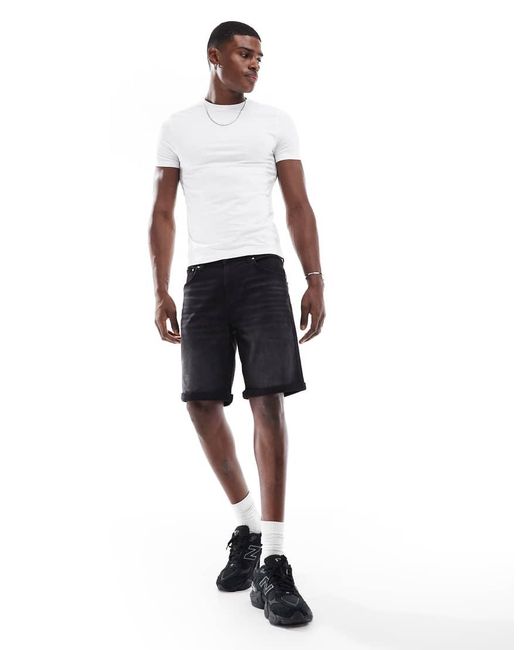 ASOS Black Essentials 2 Pack Muscle Fit T-Shirts for men
