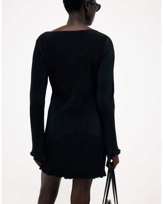 NA-KD Gray Pleated Mini Dress