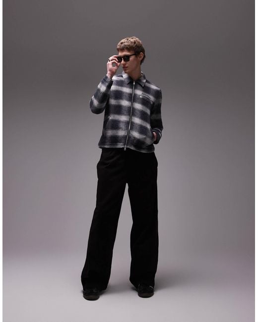 Ellis - veste à carreaux zippée - noir/blanc AllSaints pour homme en coloris Gray