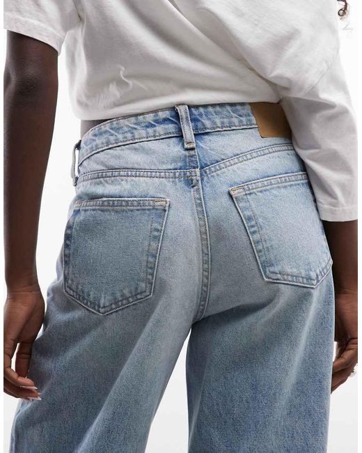 Weekday Blue Paz Mid Waist Wide Leg Jeans
