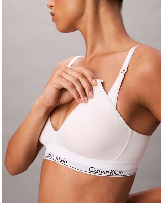 Calvin Klein Brown Icon Cotton Modal Maternity Lightly Lined Triangle Bralette