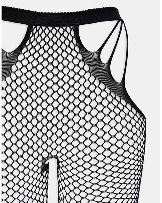 Ann Summers Black Crotchless Fishnet Tights