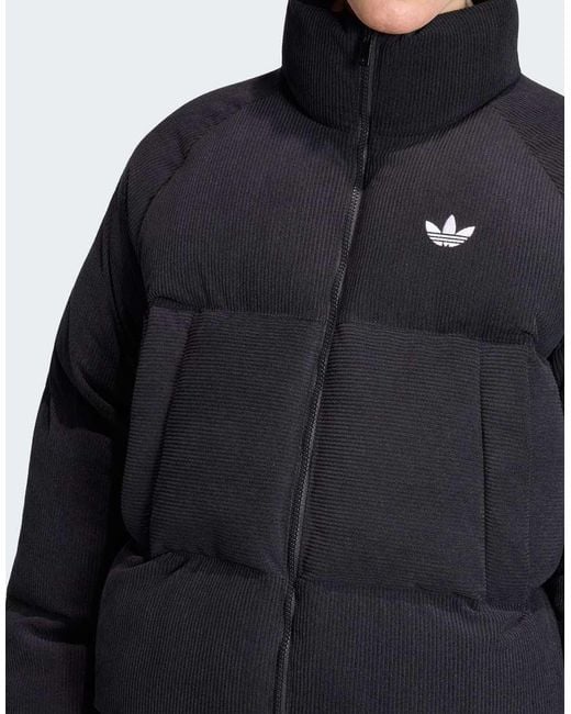 Adidas Originals Blue Corduroy Puffer Jacket for men