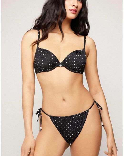 Tezenis Black Polka Dot Moulded Bikini Top