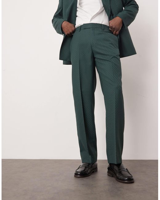 ASOS Green Straight Leg Suit Pants for men