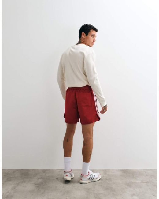 Adidas Originals White Three Stripe Shorts for men