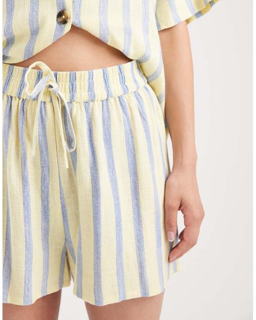 ASOS Natural Linen Blend Co-Ord Shorts