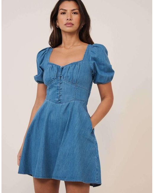 Nobody's Child Blue Denim Tulla Mini Denim Dress