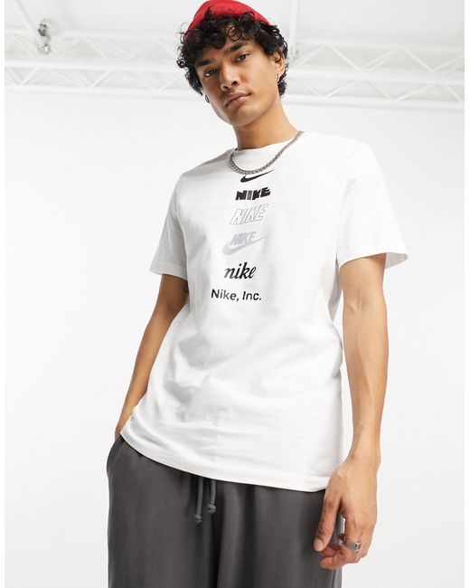 Camiseta blanca con logo multicolor Nike de hombre de color Blanco | Lyst