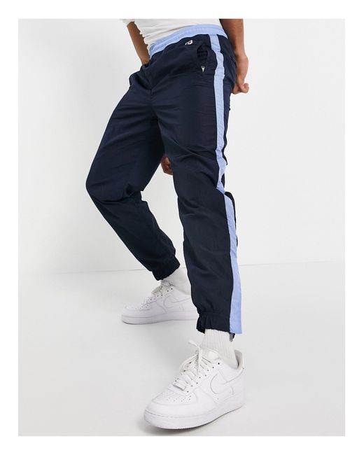 BOSS X Russell Athletic Janyl joggers With Side Stripe in Blue for Men Lyst UK