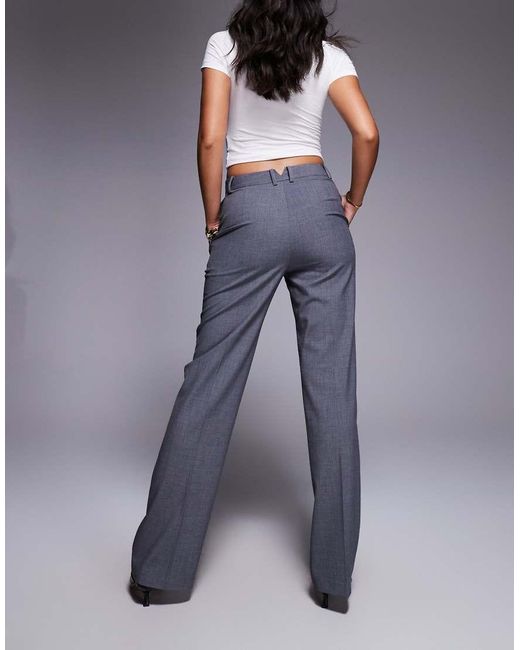 Pantaloni Sartoriali Dritti Slim Grigi di ASOS in Blue