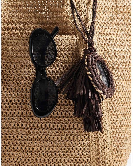 Mango Brown Raffia Tote Bag