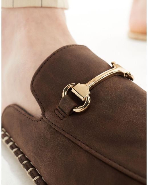 ASOS Natural Mule Espadrille With Gold Snaffle for men